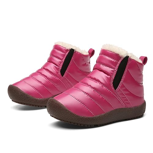 Winter Kids Snow Boots Winter Warm Waterproof Warm Snow Boots Ankle Hiking Boots Anti-Slip Outdoor Shoes4