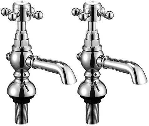 Hapilife Basin Pillar Taps Pair Mixers Victorian Traditional Twin ...