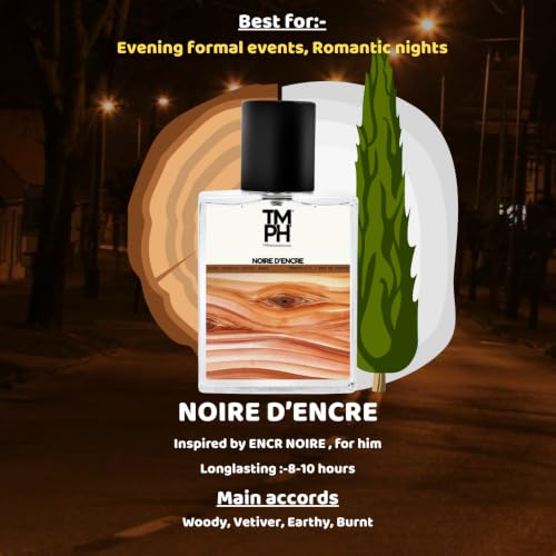 Image of TMPerfumehouse Noire d'Encre EDP for Men | Deep, Woody & Long Lasting Perfume Spray | Aromatic, Woody & Musky Fragrance | Luxury Gift for Him | TMPH | 50ml