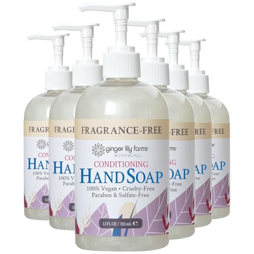 Ginger Lily Farms Botanicals Hand Soap, 12oz/6pk, Fragrance Free