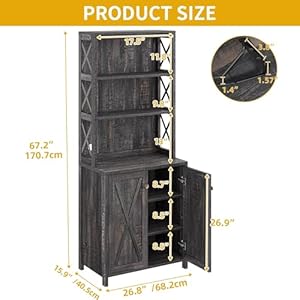 Dwvo67tallwinebarcabinetforliquorandglassesfarmhousekitchencabinetcoffeebarwithadjustableshelvesopenstorageshelvesbuffetkitchencabinetfordinningroomkitchenrusticoak Urban Country Home Decor Dwvo 67 tall wine bar cabinet for liquor and glasses farmhouse kitchen cabinet coffee bar with adjustable shelves open storage shelves buffet kitchen cabinet for dinning room kitchen rustic oak urban country home decor