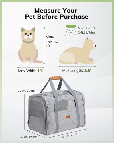 Morpilot Transportbox Katze Katzen transportboxen, Faltbare katzentasche transporttasche, hundetragetasche Transporttasche mit Einstellbar Schultergurt katzenbox für Katzen Kleiner Hund Welpe
