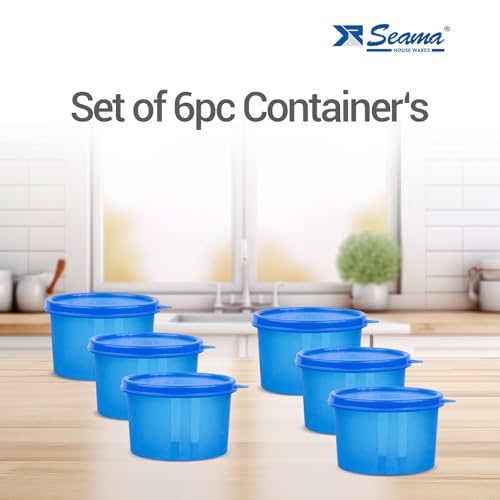 Image of Seama Flourax Airtight Food Storage Containers 550 ML (6 Pack) | BPA Free Food Grade Plastic | Leak Proof & Stackable Kitchen Storage Containers | Microwave & Dishwasher Safe Pantry Organizer