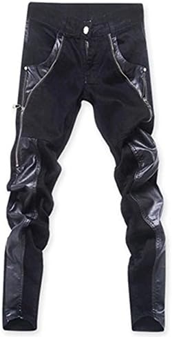 Amazon レザーパンツ 革パンツ メンズ 革 高級 スキニー バイク用 革ジャン スキニー 革パンツ 革パン バイク パンツ ライダースパンツ フェイクレザー レザーパンツロックファッション ロングパンツ 通販