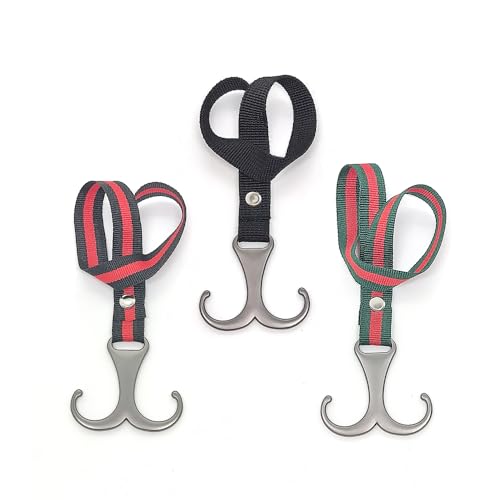 HANTAQ 3PCS Metal Handlebar Hook, Versatile Hanging Hook for Stroller Wheelchair Rollator Walker Bicycles Pushchair Handcart Car Vehicle,for Bottle Shopping Diaper Bags