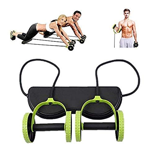 Darhoo New Sport Core Double AB Roller Wheel Fitness Abdominal Exercises Equipment Waist Slimming Trainer at Home Gym(Green)