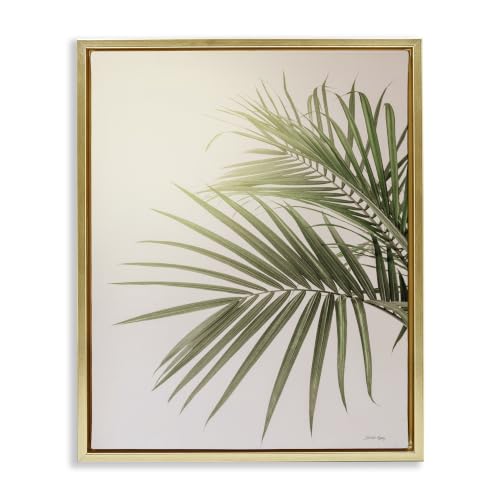 Minimal Palm Leaves Tropical House, 16 x 20 Inch Canvas in Floater Frame