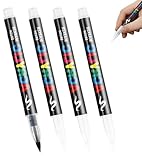 TAKONE Stoffstifte Weiß & Schwarz 4er Set – Waschfeste Textilmarker für DIY, Kleidung, Schuhe & Kreativarbeiten