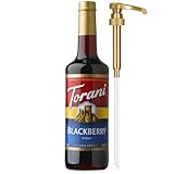 Torani Blackberry Syrup for Drinks, Flavoring for Iced Tea, Lemonade, and Sodas, Glass Bottle with Pump Included, 25.4 Fl Oz