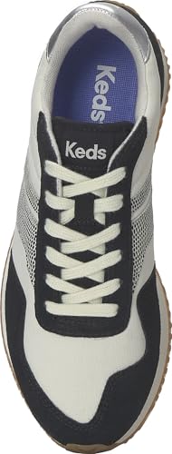 Keds Women's Rena Lace Up Fashion Sneaker, Black/White/Burgundy/Dalmata, 9.54
