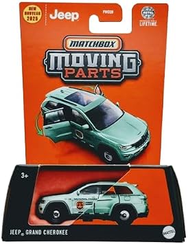 Matchbox Moving Parts Jeep Grand Cherokee, Green, 164 Scale Diecast