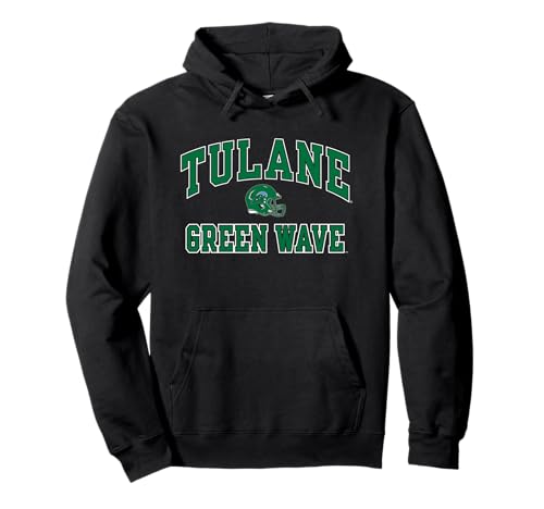 Tulane Green Wave Football Helmet Black Officially Licensed Pullover Hoodie