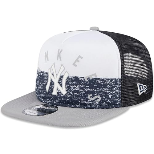 Casquette de camionneur New Era NY Yankees 9FIFTY ajustable en mousse tricolore bleu blanc gris