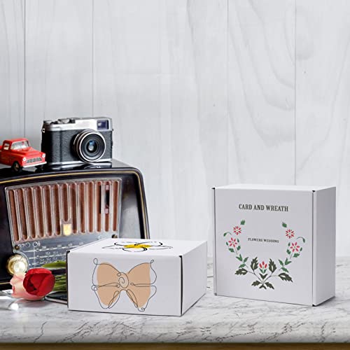 Image of RLAVBL 8x8x4 Inches Shipping Boxes Set of 25, White Small Corrugated Cardboard Box, Mailer Boxes for Packing Small Business