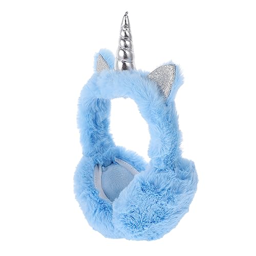 PartyKindom Unicorn Horn Plush Earmuffs Adjustable Warm Ear Muffs for Cold Weather Cute and Lightweight Fall Ear Warmers for Adults Design for