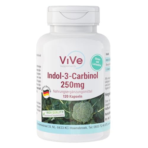 Indol-3-Carbinol - 120 Kapseln mit Brokkolispross-Pulver - für 4 Monate - vegan | Qualität aus Deutschland von ViVe Supplements