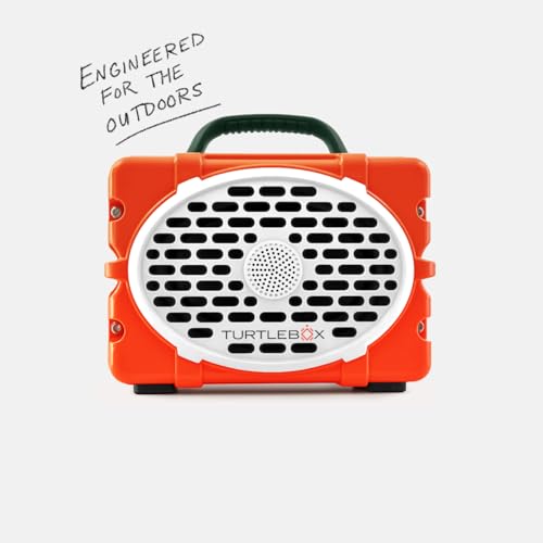 Image of Turtlebox Original Gen 3: Portable Outdoor Bluetooth Speaker - Ultra-Loud (120dB), Waterproof (IP67), Rugged, Impact-Resistant, 3-Day Battery | Party Mode: Unlimited Pairing Stereo, Orange /Dark Green