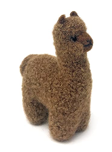 Figurine en feutré d'alpaga marron : déco artisanale haut de gamme