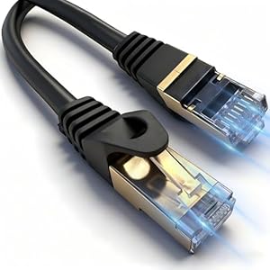 Cat 7 Ethernet Cable (6FT-100FT) Wire core Triple-Shielded SSTP Outdoor Ethernet Patch Cord – 10Gbps 600MHz, UV/Waterproof, Direct Burial PE Sheath for Modem/Router LAN RJ45 (10FT-CAT7)