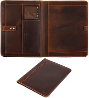 Leather Portfolio Organizer Folio Leather Padfolio Portfolio Binder Portfolio Folder Leather Portfolio for Men Women Business Notebook Cover Resume Folder Legal Pad Portfolio Notebook Holder - ELIZO