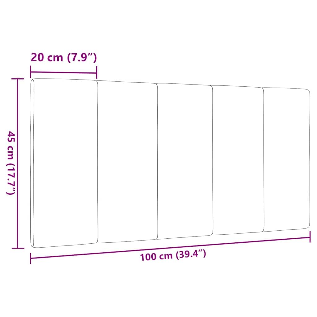 Cabecero Hanko 100 cm negro acolchado cojín de pared de poliéster con para listones LED cómodo respaldo diseño moderno para jóvenes y dormitorios