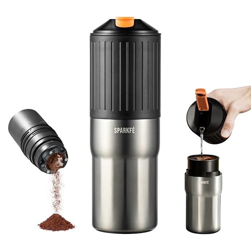 Image of Portable Pour Over Coffee Maker, Rechargeable Electric Grinder with Stainless Steel Conical Burr, Integrated Hand Brew Kit with Stainless Steel Filter Dripper & Travel Mugs, for Camping, Outdoors