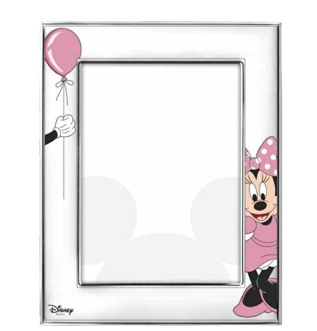 Generico Valenti - Marco de fotos de Minnie Mouse de plata con globo rosa, 13 x 18 cm
