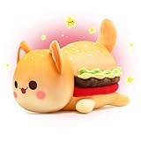 Cheeseburger Cat Plush Toys - Fantasy Themed Mini Squishy Figures - Embroidery Plush Pillow - Kawaii Cat Stuffed Animal Collectibles Toys for Kids Idea