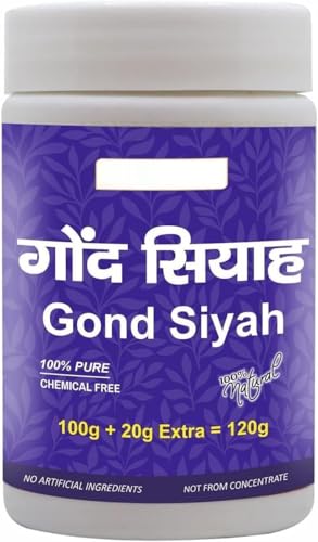 Nacht Gond Siyah | 100% Pure & Natural Plant Based Product - 100g + 20g Extra (Pack of 1)
