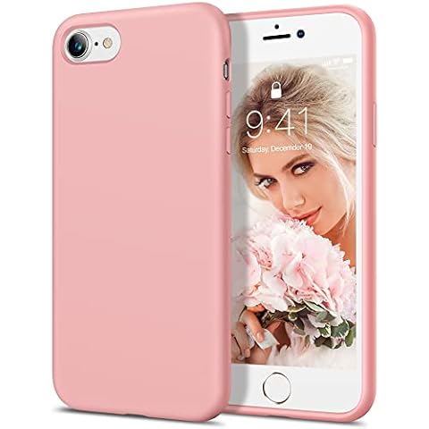 HOOMIL Liquid Silicone for iPhone SE Case 2020/2022, for iPhone 8 Case, for iPhone 7 Case, Lightweight Slim Gel Rubber Shockproof Phone Cases - Pink Cover