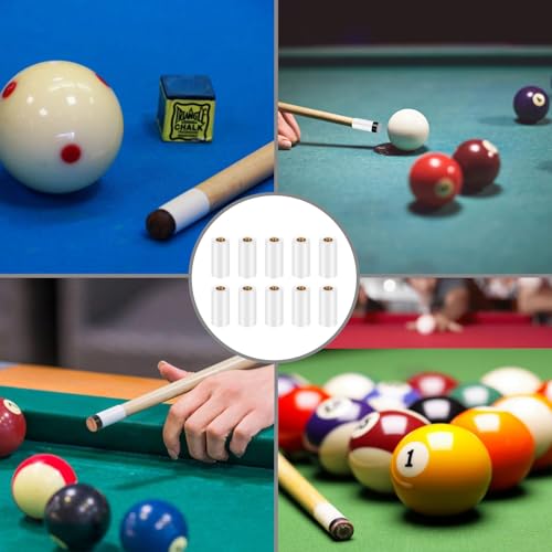 SOGHO 10 Stück Billard Queue Spitzen,12mm Ersatz-Schraubspitzen,Harte Billard Queue Spitzen Ersatz Schraub-Tipps Mit Pool Queue Zwinge,Billard Queue Zubehör Set Für Billardstöcke Snooker Pool Queues