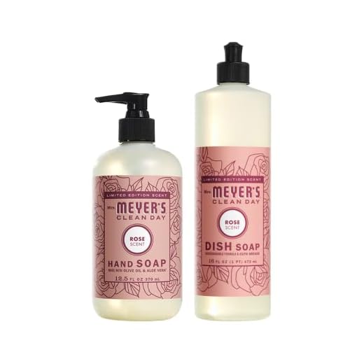 MRS. MEYER'S CLEAN DAY Variedade, 1 Sabonete Líquido Para Mãos Mrs. Meyer'S, 12,5 Oz, 1 Sabonete Líquido Para Louça Mrs. Meyer'S, 16 Oz, 1 Ct (Rosa)