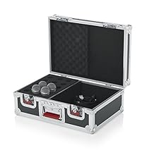 15 microphone rests with foam padding Large storage space for accessories 5mm plywood construction and Penn Bright heavy duty hardware Red recessed twist locks and spring loaded rubberized handles Fits Mix Wizard & Yamaha 01V