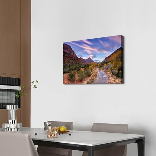 Image of Nature Mountain Landscape Wall Art Western Wall Decor for Living Room Desert Canyon Cliff Pictures Utah National Park Scenery Painting Canvas Prints Rock Mountain Poster Artwork Home Decoration 16x24 inch