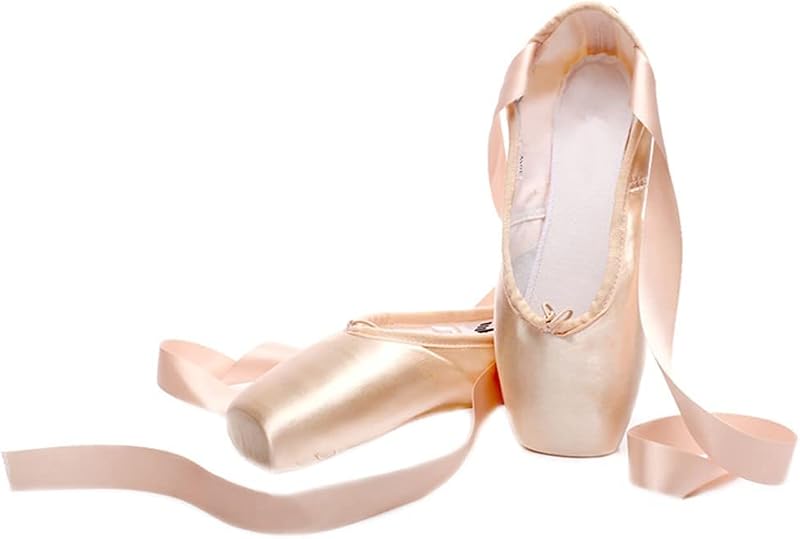 BININBOX Girl's Canvas Ballet Dance Toe Shoes Professional Satin Pointe Shoes