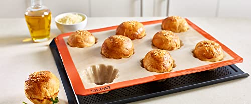 Silpat Mini-Brioche Baking Molds, 11 5/8" X 15 3/4", Caramel & Orange (Es--02574-Fr) #TOP2