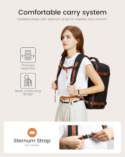 Image of LOVEVOOK 40L Travel Backpack for Women, Carry On Flight Approved, Large Personal Item Bag, Fits 17 inch Laptop, TSA Approved Luggage with 3 Packing Cubes, Waterproof Weekender Gym Backpack
