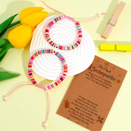 Image of Back to School Mother Daughter Bracelets Kindergarten Daycare 1st Grade 2nd Grade School Gifts First Day of Preschool