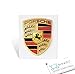 Porsche Crest Sticker Logo (65mm X 53mm) - GT3 RS 4.0/GT2 Style Porsche Emblem Logo Sticker Including Wipe (1)