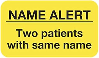 Tabbies Attention Labels - Name Alert/Two Patients with Same Name, Fluorescent Chartreuse, Alerts Medical Healthcare, 1-1/2"W x 7/8" H, 250 Labels/Roll (MAP1050)