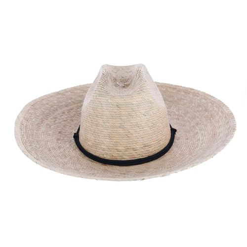 Sombrero de paja ancho con correa de barbilla miniatura 4