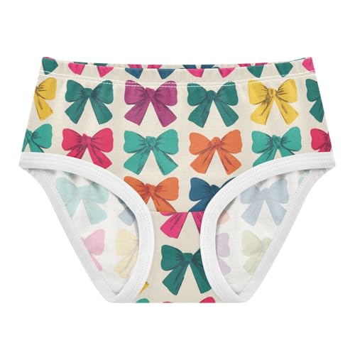 Wusikd Colorful Bows Girls' Underwear Cotton Girls Briefs Soft Toddler Underwear 2T