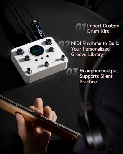 Image of MOOER GL200 Looper Pedal Drum Machine, Drum Looper Guitar Pedal with 800 Mins Loop Dual TRS MIDI I /O Custom Drum Kits MIDI Groove Import Bluetooth Audio Integration Supports Microphone Headphone