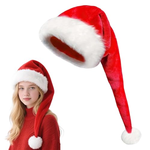 ChAusa Long Bonnet Noel Adulte, Bonnet pere Noel Enfant pour Femme Homme Deguisement, Extra Long, Agréable pour Noëls, Chapeau de Père Noëls, Fête à Thème, Carnaval, Décoration De