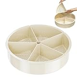 Uozonit Bandeja giratoria para aperitivos, plato giratorio de 5 compartimentos, plato redondo para verduras, bandeja giratoria dividida, para entretenimiento de pícnics de Navidad, camping, Acción de