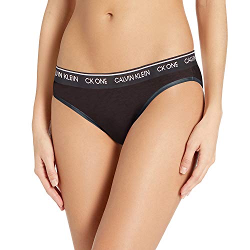 Calvin Klein Women's CK One Cotton Bikini Panty, Black, Medium