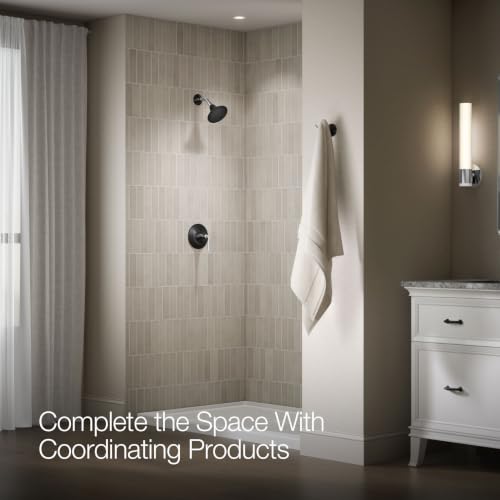 Kohler, TS27420-4G-CBL, Tone Shower Only Trim Package con cabezal de ducha de función única 1.75 GPM, Cromado Pulido con Negro Mate miniatura 7