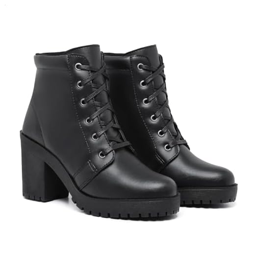 Bota Feminina Parlo Cano Curto Salto Grosso Tratorado Coturno Fosca Preta Top (12.662, BR, Adulto, Numérico, 36)