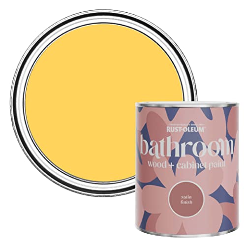 Rust-Oleum Yellow Moisture Resistant Bathroom Wood and Cabinet Paint in Satin Finish - Lemon Jelly 750ml