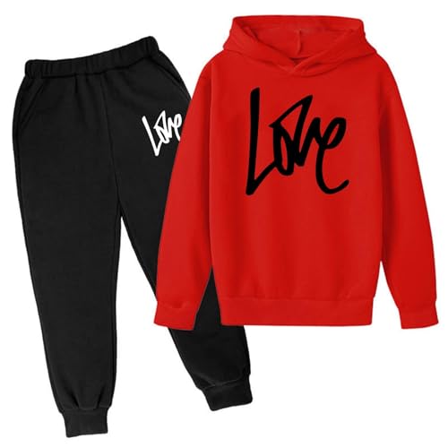 Ensemble sweat à capuche enfant avec imprimé lettres décontracté en coton doux pour automne